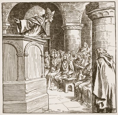 El último sermón de Dunstan, ilustración de 
