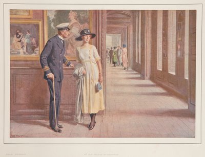 Oficial naval y dama en los Apartamentos del Estado de Frederick Pegram