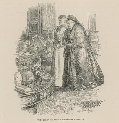 La reina seleccionando regalos de Navidad de Frederick Pegram