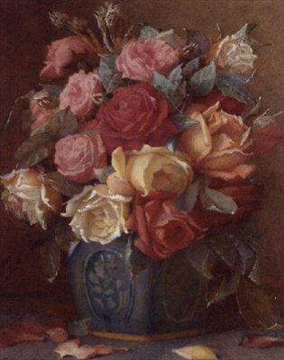 Rosas en un jarrón de Frederick R. Spencer