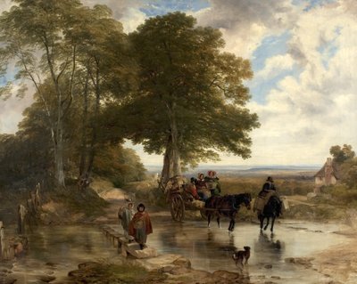 Carro de mercado en un arroyo, 1845 de Frederick Richard Lee