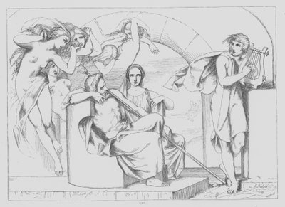 John Milton, Il Penseroso (grabado) de Frederick Richard Pickersgill