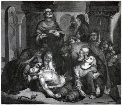 El entierro de Harold en la Abadía de Waltham, 1847 de Frederick Richard Pickersgill