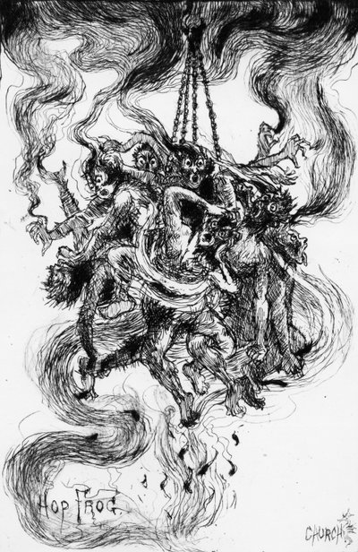 Hog Frog, ilustración del cuento de Edgar Allan Poe, c.1884 (aguafuerte) de Frederick Stuart Church