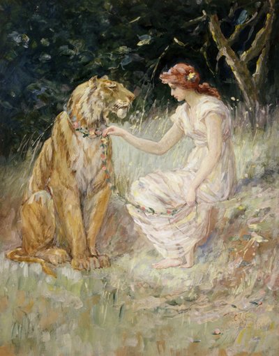 La dama y el tigre, 1900 de Frederick Stuart Church