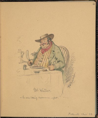 F. 10: Escena de Pickwick Papers, Mr Weller, de un 