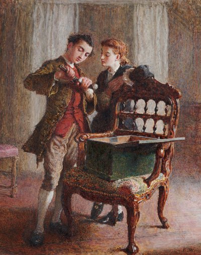 Una escena en el salón con una imponente silla abierta de Frederick Walker