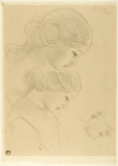 Bocetos de perfil de mujer de Frederick William Burton