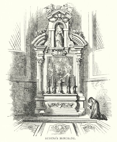 Monumento de Rubens (grabado) de Frederick William Fairholt