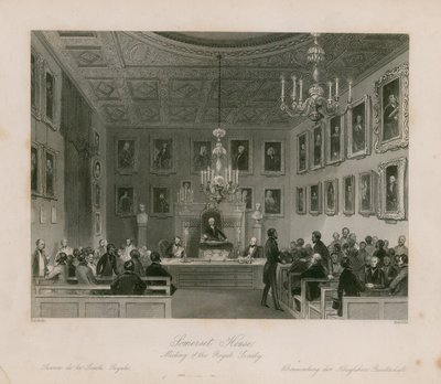 Somerset House, reunión de la Royal Society de Frederick William Fairholt