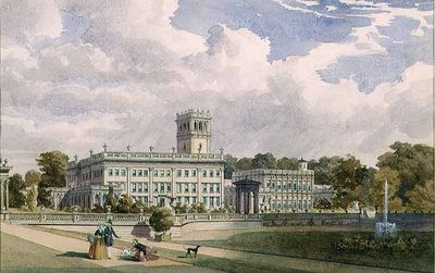 Vista de la casa y jardines en Trentham, Staffs de Frederick William Hulme