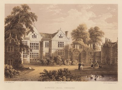 Dorfold Hall, Cheshire (aguatinta) de Frederick William Hulme