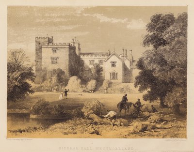 Sizergh Hall, Westmoreland (aguatinta) de Frederick William Hulme
