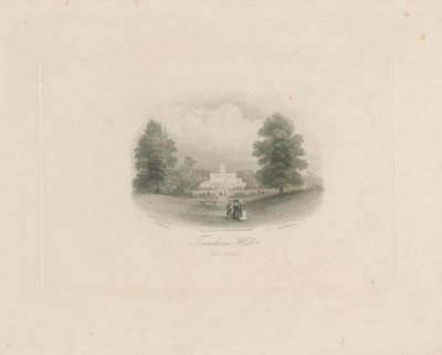 Trentham Hall: grabado (vignette), nd [c 1843] de Frederick William Hulme