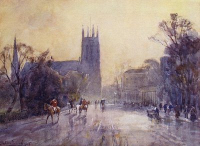 La Iglesia Parroquial y la Sala de Bombas, Leamington de Frederick William Newton Whitehead