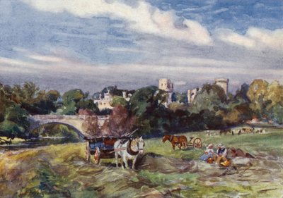 Castillo de Warwick desde el Puente de Frederick William Newton Whitehead
