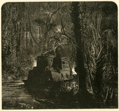 Ascendiendo el río Ocklawaha de noche de Frederick William Quartley