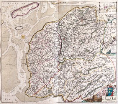 Mapa de Frisia (Alemania) de Frederick de Wit