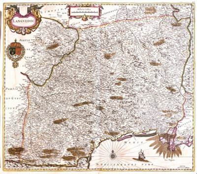 Mapa de Languedoc, Francia de Frederick de Wit