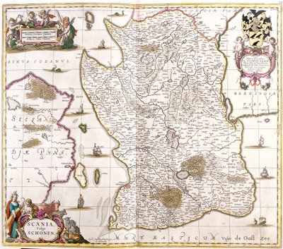 Mapa de Escania (Suecia) de Frederick de Wit
