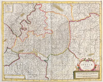 Mapa de Suabia (Alemania) de Frederick de Wit
