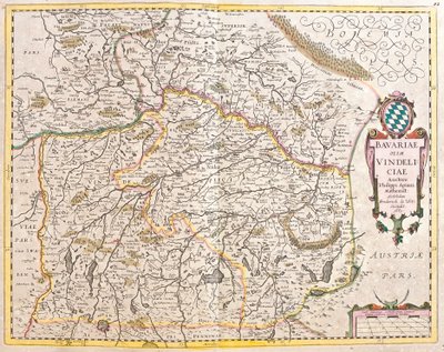 Mapa de Baviera (Alemania) de Frederick de Wit