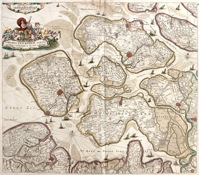 Mapa del Condado de Zelanda (Países Bajos) de Frederick de Wit