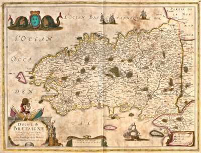 Mapa del Ducado de Bretaña, Francia de Frederick de Wit