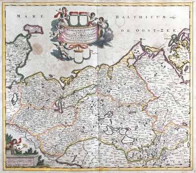 Mapa del Ducado de Mecklemburgo Schwerin (Alemania) de Frederick de Wit