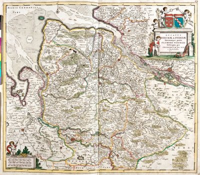 Mapa del Ducado de Bremen y Verden (Alemania) de Frederick de Wit