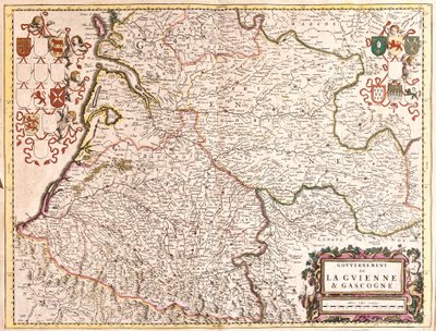 Mapa del Gobierno de Guyenne y Gascogne (Francia) de Frederick de Wit