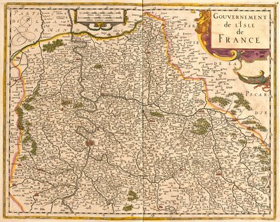 Mapa de la Isla de Francia (Francia) de Frederick de Wit