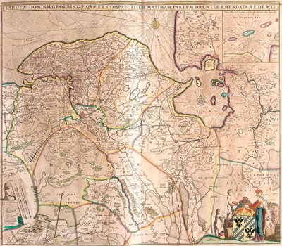 Mapa de la Provincia de Groninga, Países Bajos de Frederick de Wit