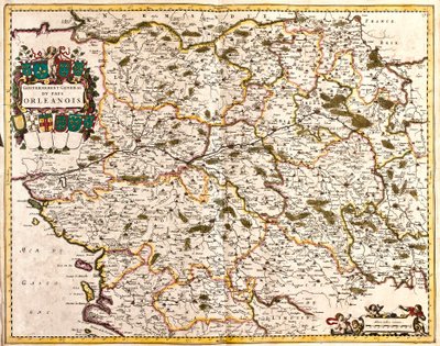 Mapa del gobierno general del país de Orleans (Francia) de Frederick de Wit