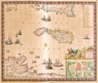 Mapa de la isla de Malta de Frederick de Wit
