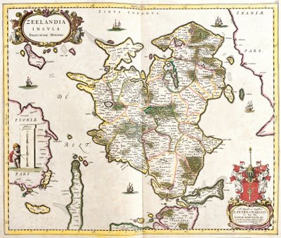 Mapa de la isla de Zelanda (Países Bajos) de Frederick de Wit