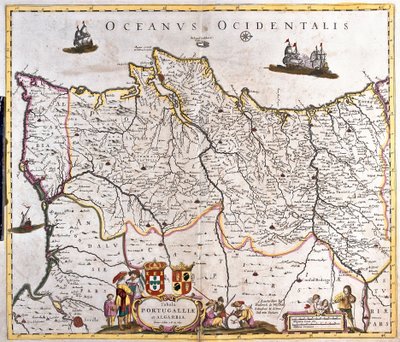 Mapa de los reinos de Portugal y el Algarve de Frederick de Wit