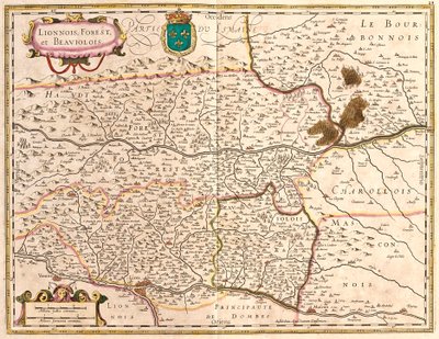 Mapas de territorios Lyon y Beaujolais (Francia) de Frederick de Wit