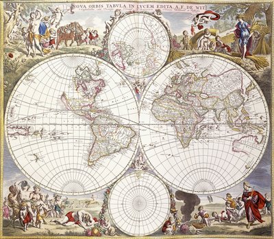 Mapa del Mundo del Atlas Maior, c.1705 de Frederick de Wit