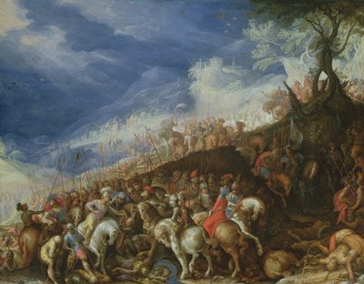 Alejandro Magno y sus capitanes recuperan al emperador Darío de Frederick van Valkenborch