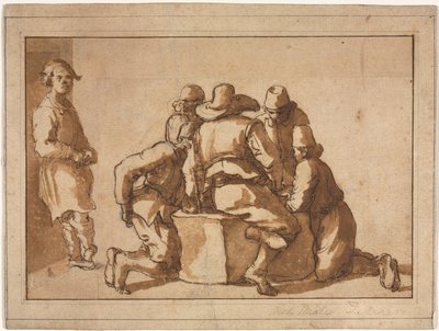 Escena de género de jóvenes jugando un juego de Frederico Zuccaro
