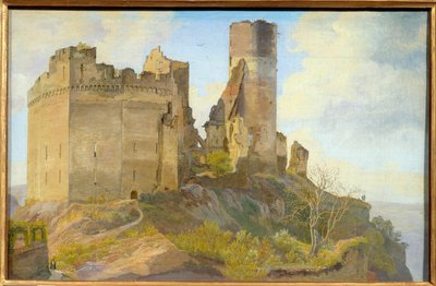 Vista de las ruinas del castillo de Schönburg cerca de Oberwesel en el Rin en Alemania de Frederik Hansen Sodring