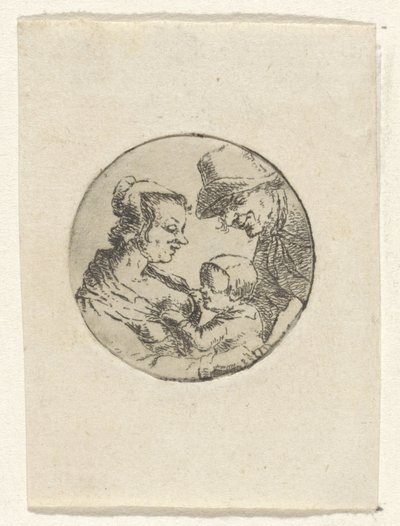 hombre y mujer con niño de Frederik Hendrik Weissenbruch