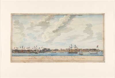 Vista de la ciudad de Paramaribo y Fort Zeelandia de Frederik Jägerschiöld (signed by artist)