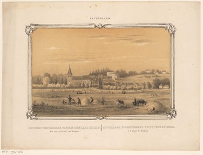 Vista de Oosterbeek con figuras de heno
Vista del pueblo de Oosterbeek desde el lado del Rin. A una hora de distancia de Arnhem. (título en el objeto)
Gelderland (título de la serie en el objeto) de Frederik Lodewijk Huygens