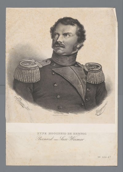 Su Alteza el Duque Bernardo de Sajonia-Weimar (título sobre objeto) de Frederik Lodewijk Huygens