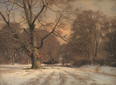 Paisaje de invierno. Motivo de Jægersborg Dyrehave de Frederik Rohde