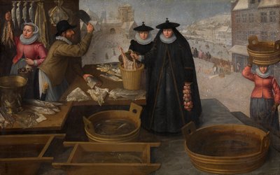 Pescadería (óleo sobre lienzo) de Frederik Valckenborch