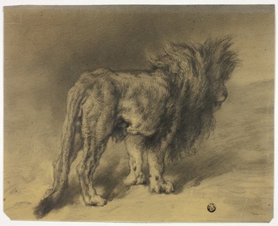 León de pie con melena desgreñada de Frederik William Zurcher