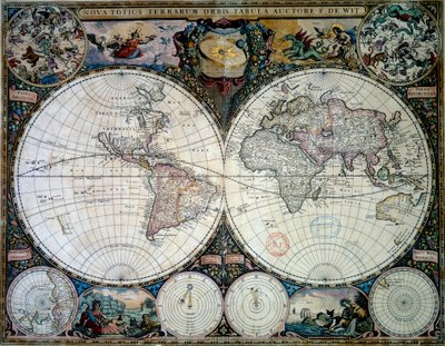 Planisferio por Frederic de Witt (siglo XVII) de Frederik de (after) Wit